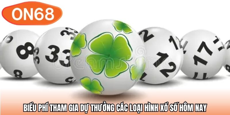 Biểu phí tham gia dự thưởng các loại hình xổ số hôm nay